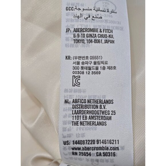 Abercrombie Fitch Womens Ivory Cropped Jacket Long Sleeve Snap Button Size XS - Picture 9 of 11